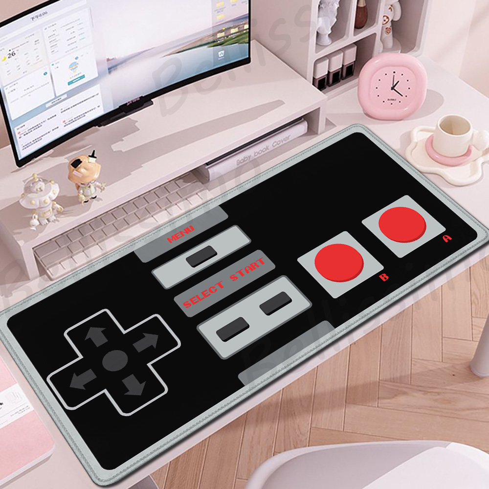 Gaming Accessories Retro - レトロなゲームコントローラー用マウスパッド,デスクトップコンピューター用の滑り止めラバーマット,大型ゲームアクセサリー,HD