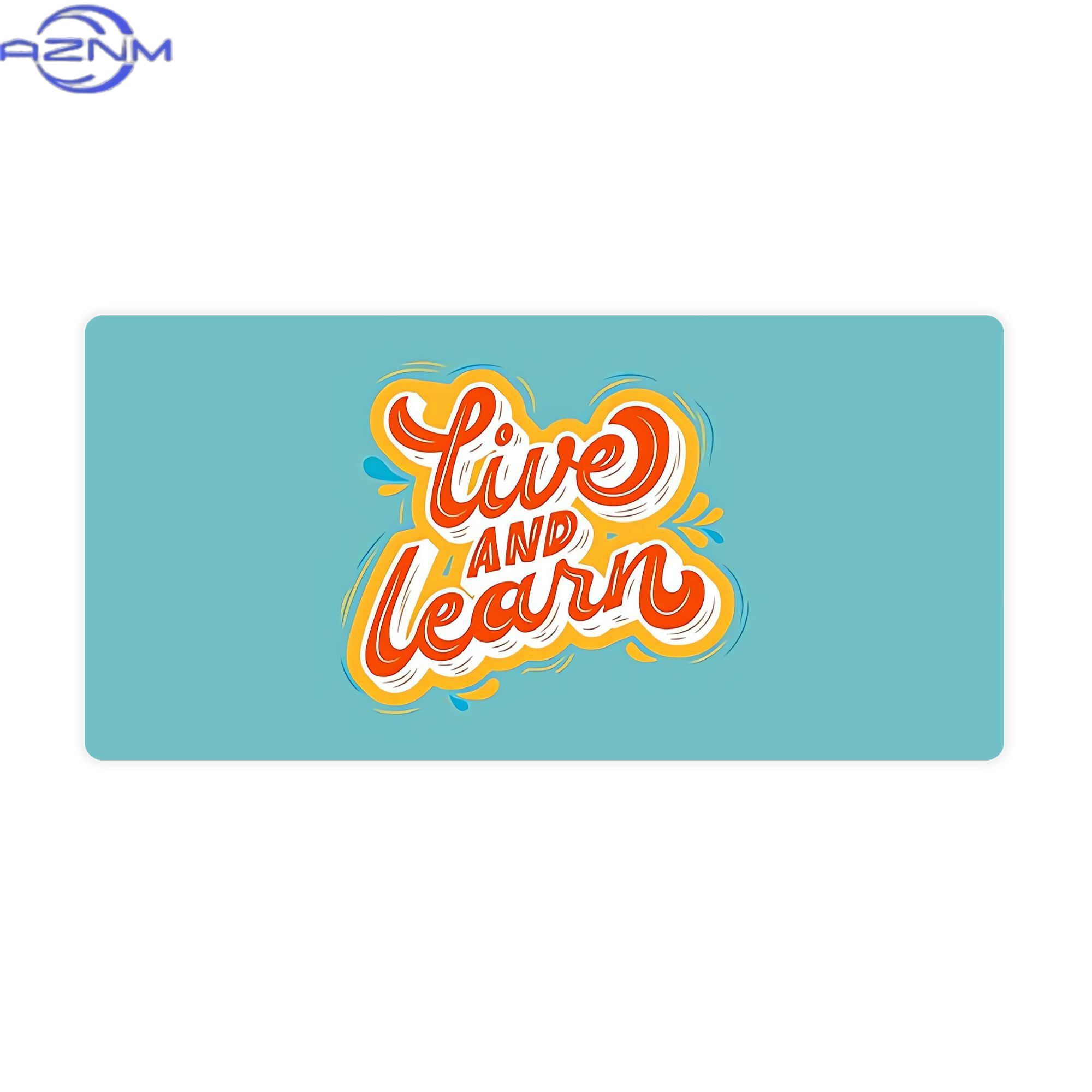 Desk Corner Mat - Live And Learn インスピレーションを与えるモチベーションを高める引用句デスクマット 明るい模様のデスクマット クリエイティブなクラフトテーブルやDIYコーナー用