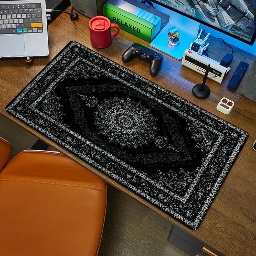 Gaming Accessories Retro - 新しい黒ペルシャ絨毯神秘的なレトロマウスパッド Pc ゲーマーマウスパッドゴム製マウスマットゲーミングキーボードパッドオフィスデスクマット