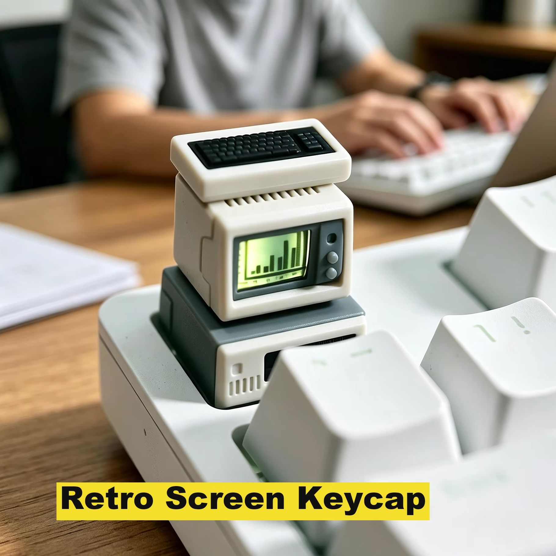 Gaming Accessories Retro - レトロコンピュータキーキャップバックライト付きカスタムコンピューターコンポーネントキーボードアクセサリーノベルティ樹脂ESCキーキャップゲーマー/友人へのギフト