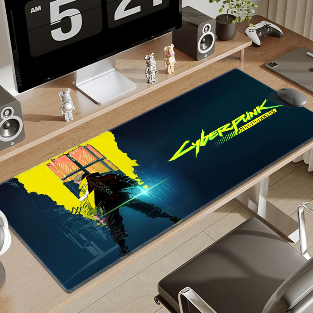 Desk Corner Mat - HD 印刷新しい壁紙 C_cyberpunk E_edgerunners マウスパッド滑り止めマウスパッドコンピュータゲーマー LockEdge