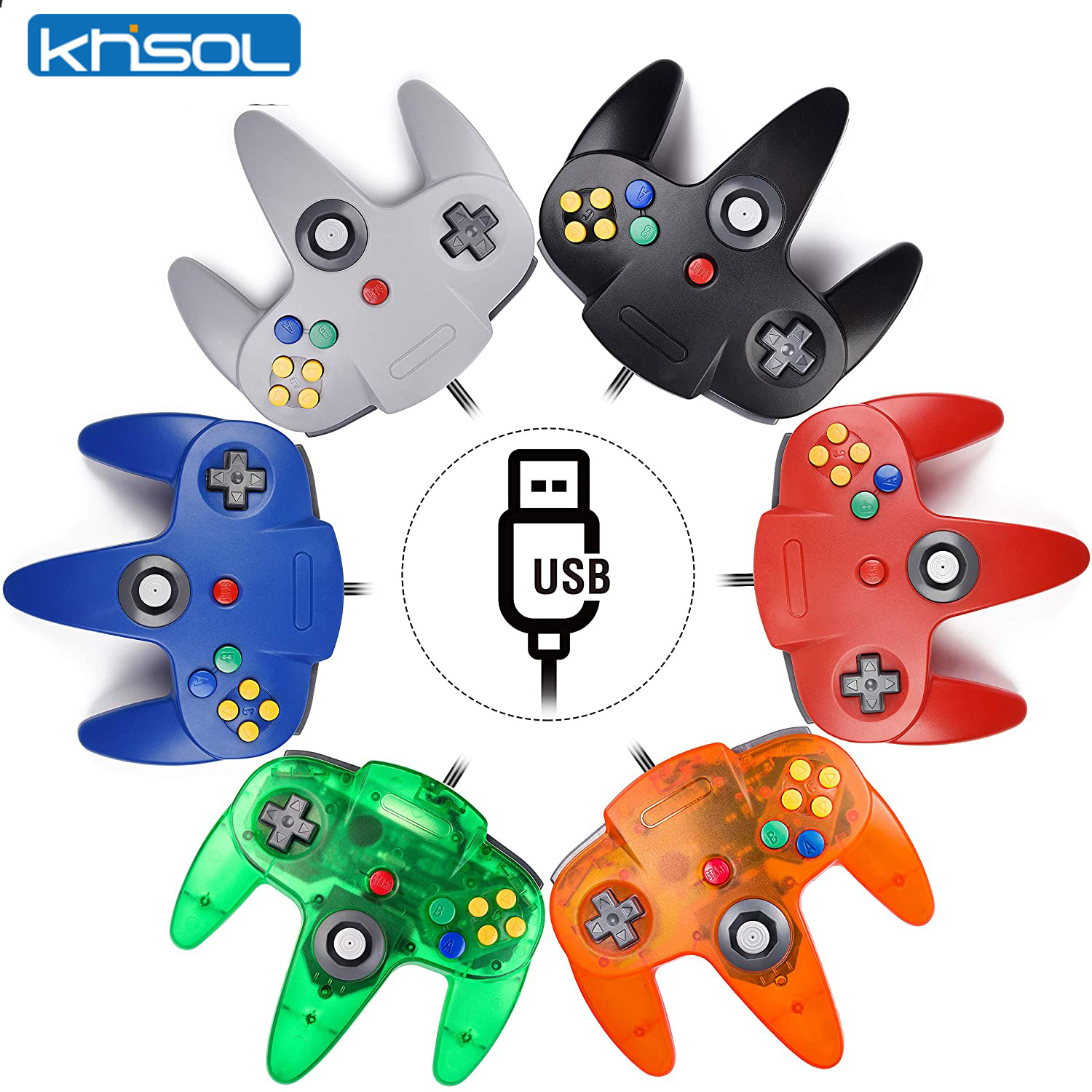Gaming Accessories Retro - N64 コントローラクラシック USB 有線リモートゲームパッドゲームジョイスティックアクセサリークラシック 64 コンソールレトロゲーム