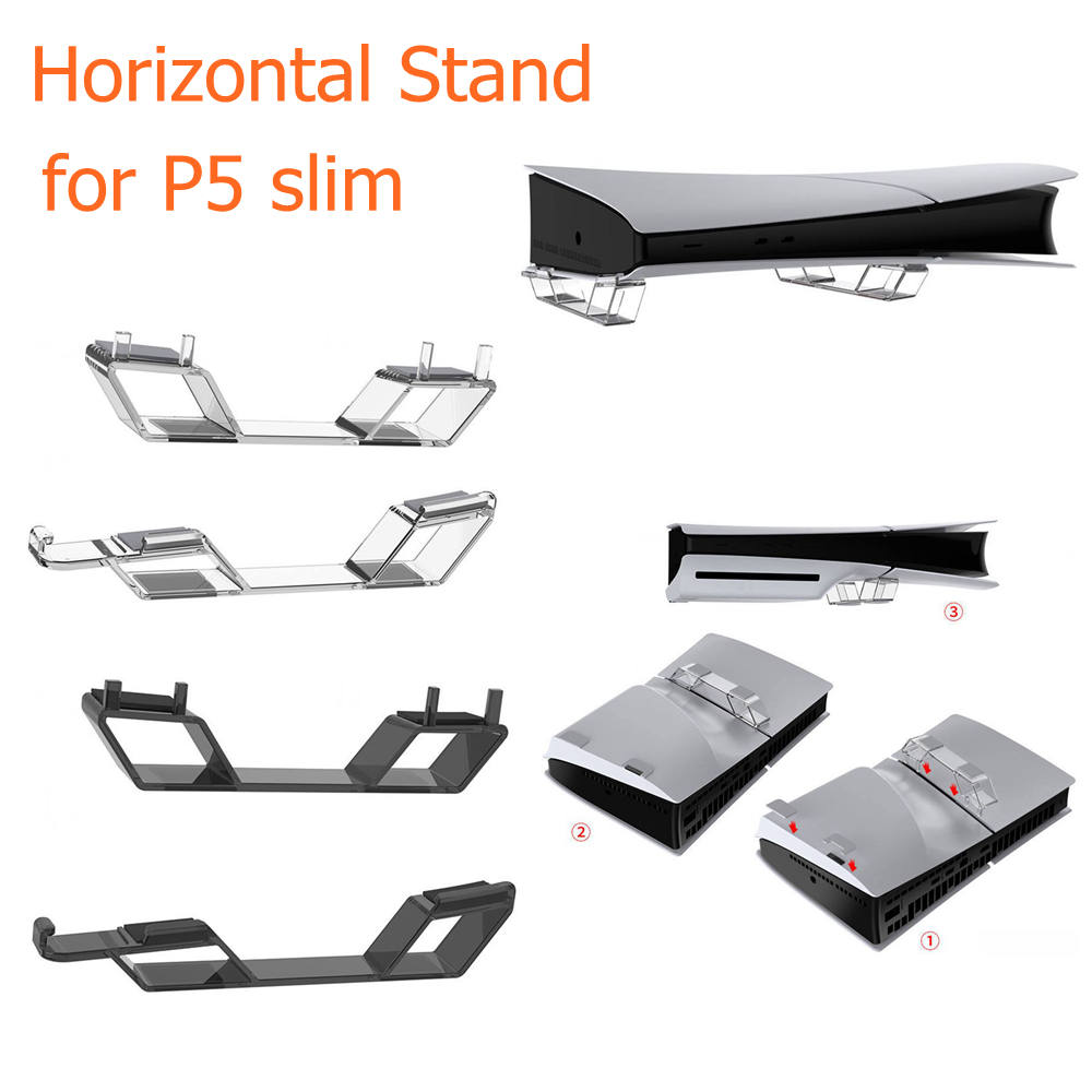 Gaming Accessories Holder - Ps5用の水平スタンド,省スペースデザイン,プレイステーション5アクセサリー,デジタルディスクゲームコンソールホルダー,スリムアクセサリー