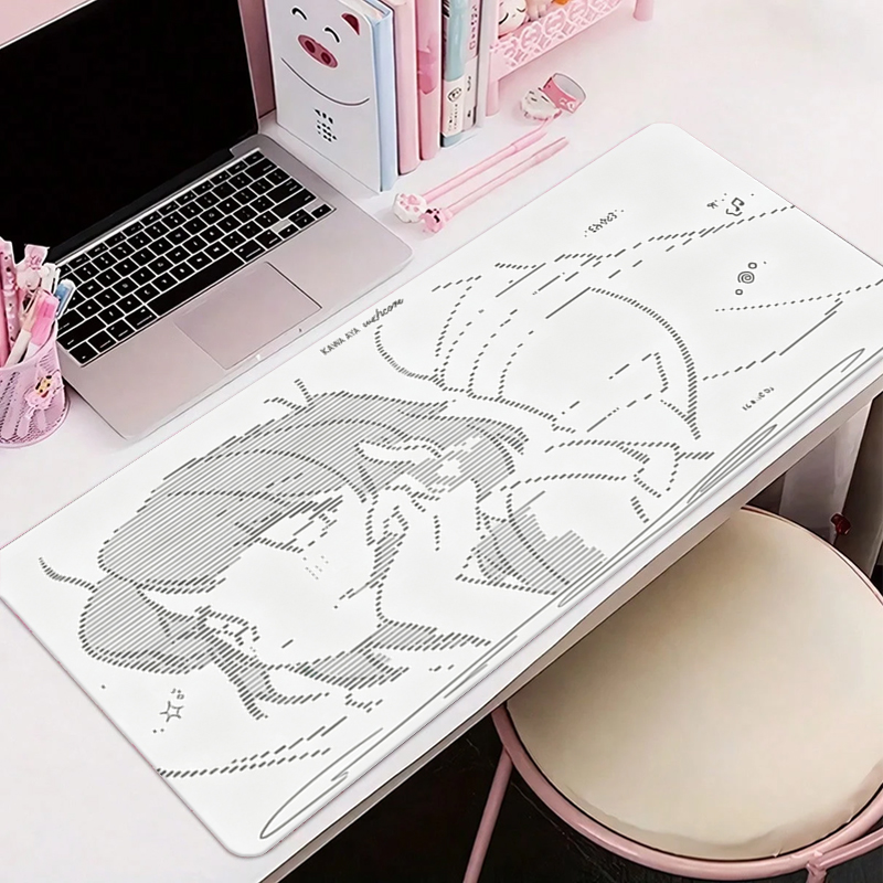 Gaming Accessories Women - 1 個革製マウスパッドアニメエンジェルガール Y2k かわいい大型コンピュータキーボード HD レザーデスクマットかわいいゲームオフィス