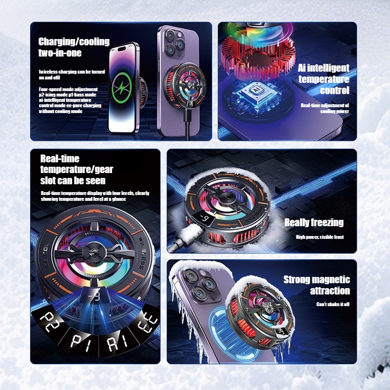 K28 磁気半導体電話クーラー ワイヤレス高速充電器冷却ラジ - Gaming Accessories Mobile のレビューと価格