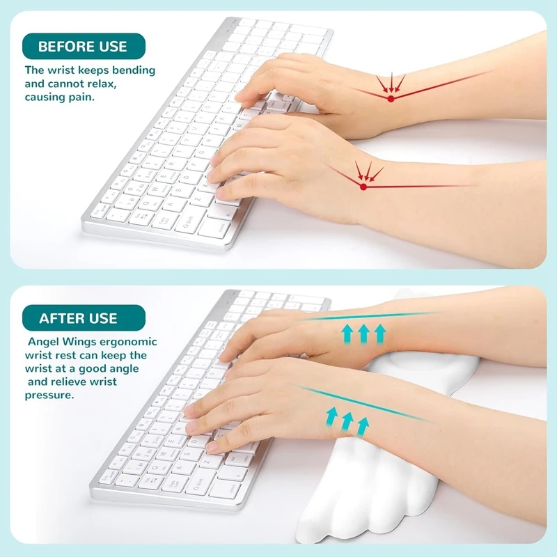 キーボードマウスリストレストエンジェルウィングメモリーフォー - Gaming Accessories Girly のレビューと価格