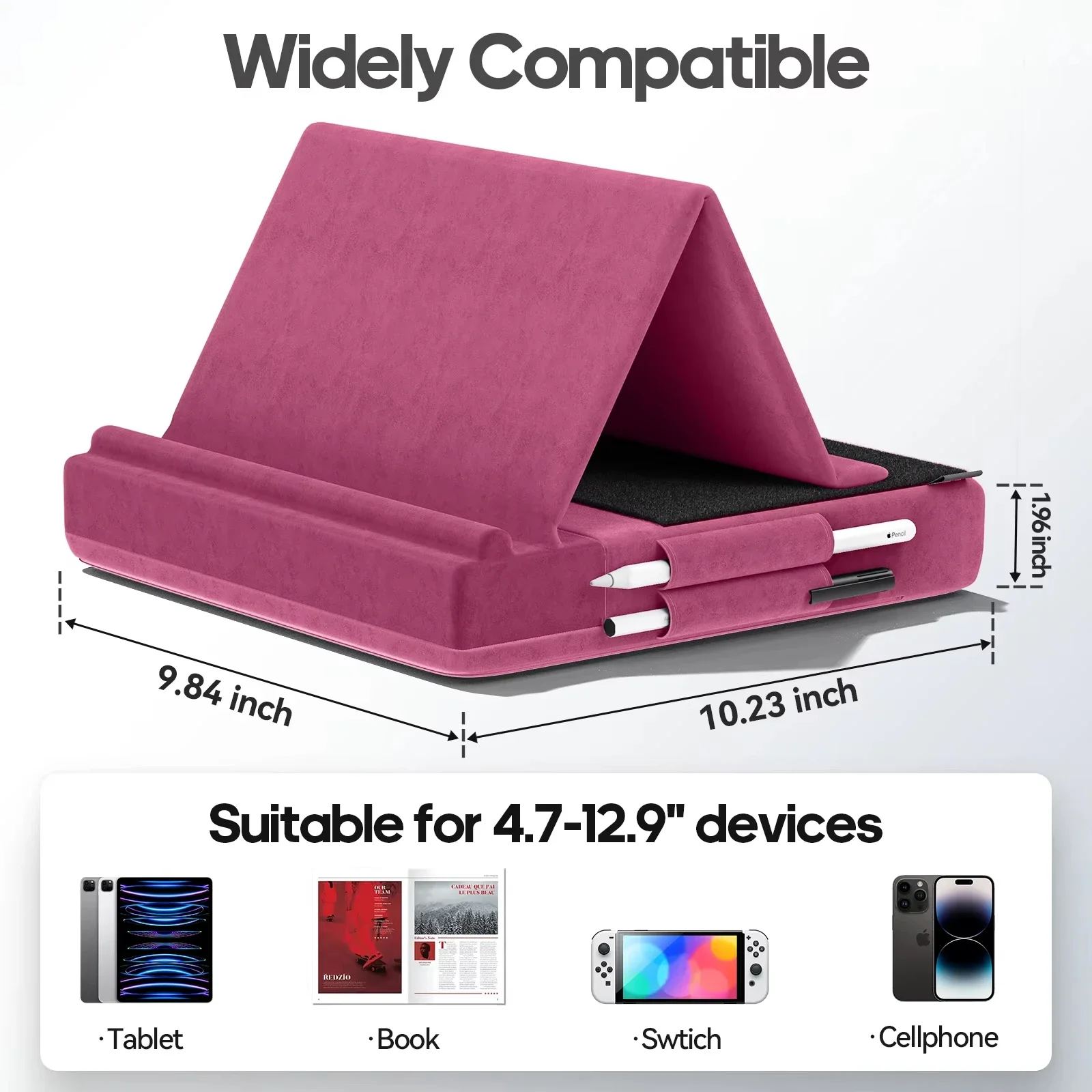 アップグレードされたタブレット枕スタンド マルチアングル表示 - Desk Corner Mat のレビューと価格