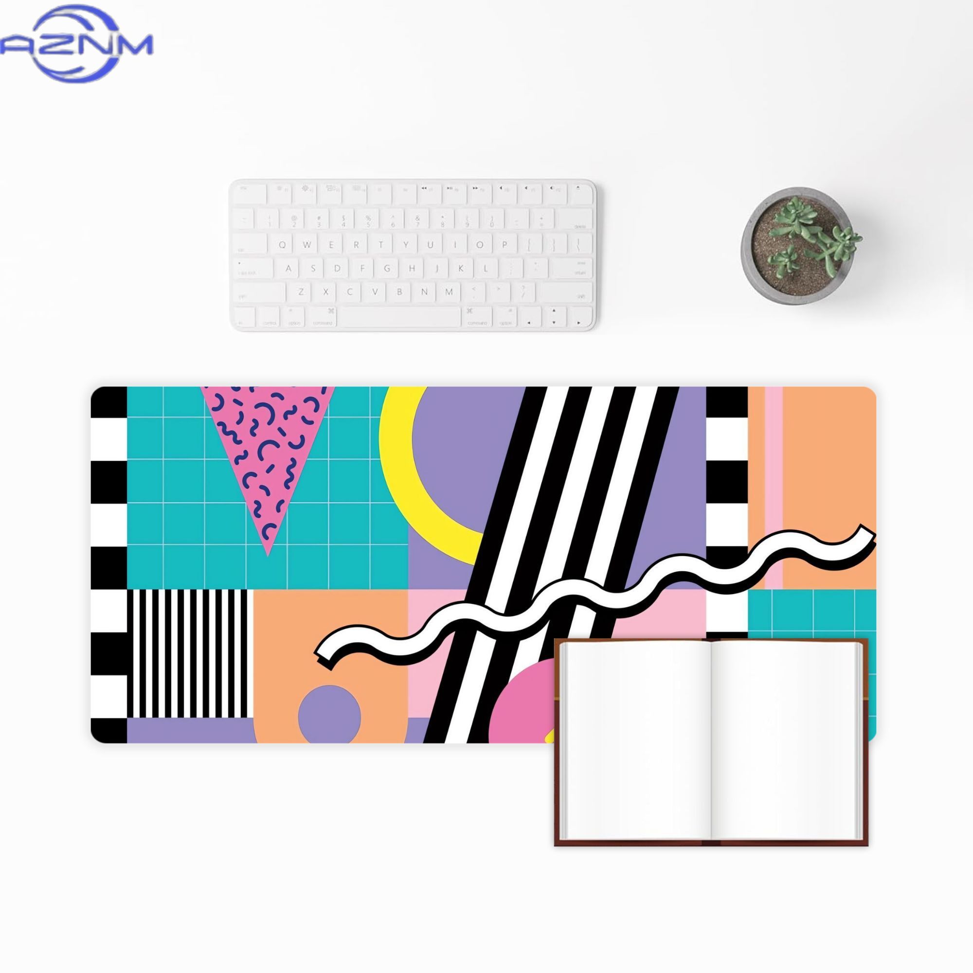 メンフィスパターン 91 90年代 80年代のデスクマットは - Desk Corner Mat のレビューと価格