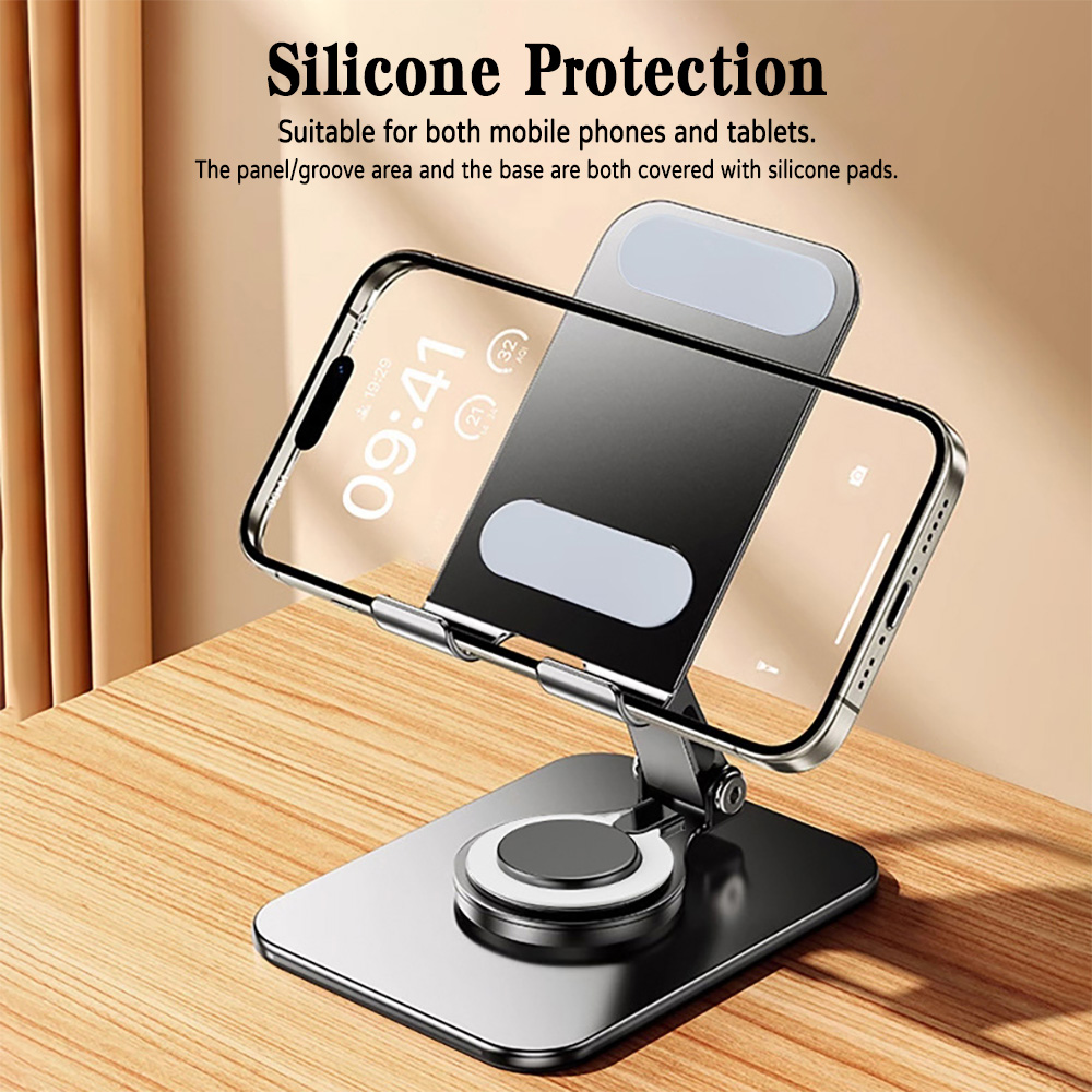 360度回転可能な金属製スマホ・タブレットスタンド、折りたた - Desk Corner Mat のレビューと価格