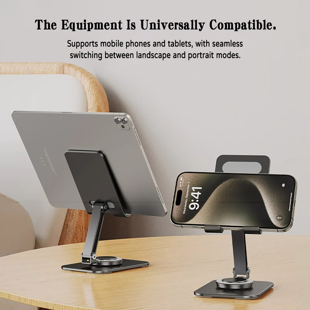 360度回転可能な金属製スマホ・タブレットスタンド、折りたた - Desk Corner Mat のレビューと価格