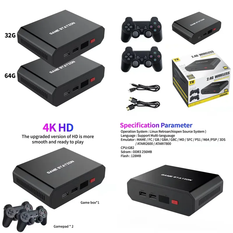 M8plus HDビデオゲームコンソールボックス 2.4Gデ - Gaming Accessories Controller のレビューと価格