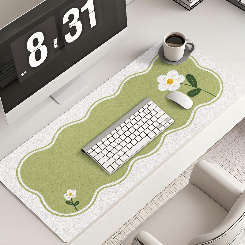 JLT 大型フェイクレザーデスクパッド グリーンデイジーパタ - Desk Corner Mat のレビューと価格