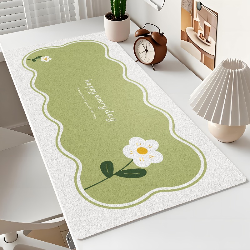 JLT 大型フェイクレザーデスクパッド グリーンデイジーパタ - Desk Corner Mat のレビューと価格