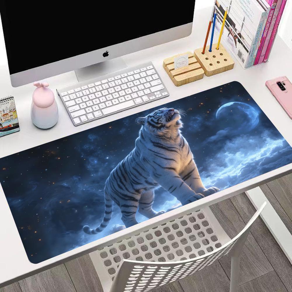 XXL ホワイトタイガー大型ゲーミングマウスパッド滑り止めゴ - Gaming Accessories White のレビューと価格