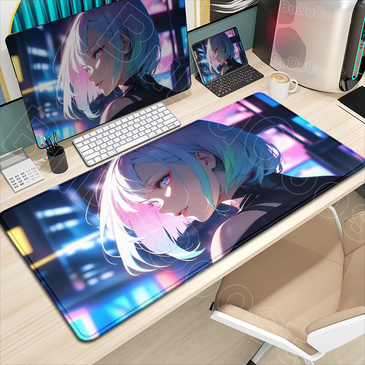 HD 印刷新しい壁紙 C_cyberpunk E_edger - Desk Corner Mat のレビューと価格