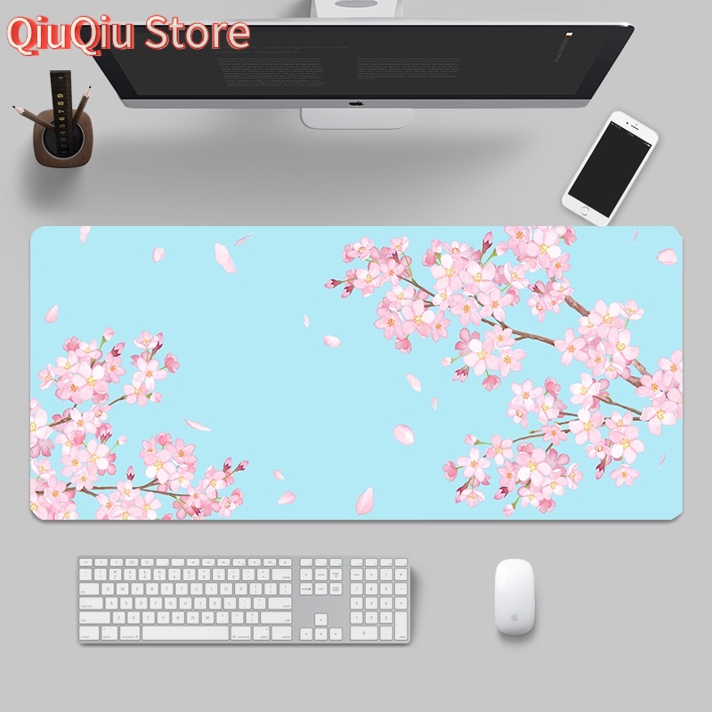 日本のピンク桜デスクマットアニメ美的ゲーミングマウスパッドX - Gaming Accessories Girly のレビューと価格